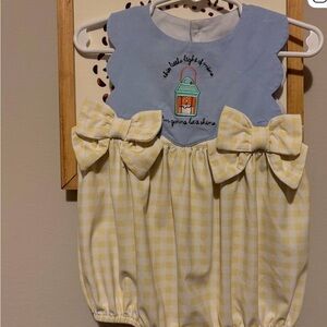 Blue and Yellow Checkered Kids One Piece